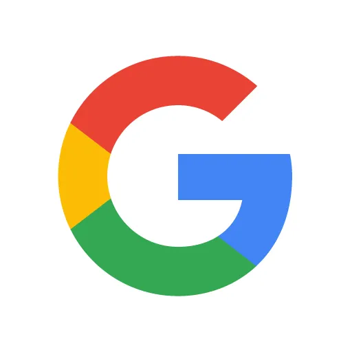 Colorful Google letter G logo with red, yellow, green, and blue segments on a white background.